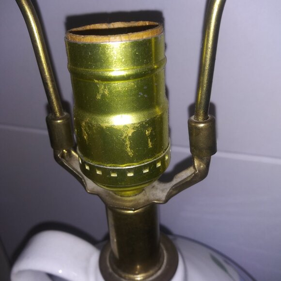 VTG Farmhouse Blue floral White Ceramic Jug Lamp - Picture 8 of 16